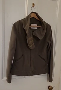 Blend, Denmark - Olive Full-Zip Fleece Jacket Neck Warmer, Zip Pockets UK 10/12 - Picture 1 of 18
