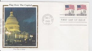 TurtlesTradingPost- Flag Over Capitol - 1985 #2115 Coil Pair Colorano FDC - Picture 1 of 1
