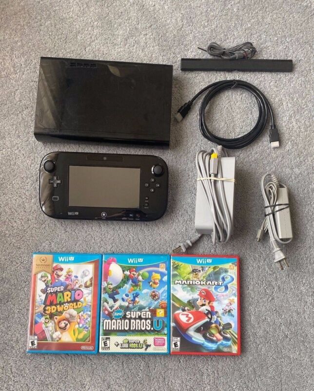 Cheap Outlet Store Wii U Console Black 32GB Complete Bundles and Sets! You Pick Games! All Cords!
