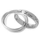 Sterling Silver Faith Hope Love Ring Triple Interlocking Purity Band Sizes 6-10