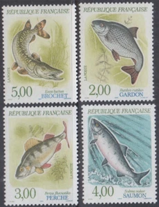 FRANCIA Sc# 2227-30 CPL MNH JUEGO DE 4 - VARIOS PECES - Imagen 1 de 1