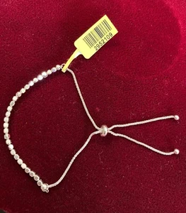 .925 Sterling Silver 2mm Square Bead Bolo Bracelet adj. to 9" - Picture 1 of 8