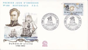 Enveloppe 1er jour 1568 1988 Les Marins Célèbres Dumont d'Urville - Imagen 1 de 2