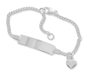 Namensarmband Gravur 925 Sterling Silber Herz Anhänger Geschenk Taufe Geburt  - Bild 1 von 3
