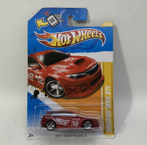Hot Wheels Subaru WRX Red 2012 New Models 5sp Redline Walmart (3246)