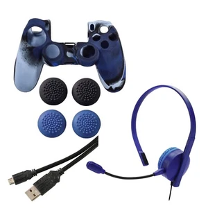 Hama 7in1 Controller Paket Headset Skin Cover Kappen USB-Ladekabel für Sony PS4 - Bild 1 von 9