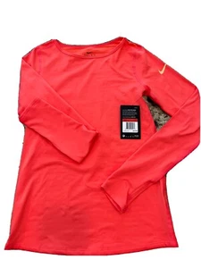 BNWT Nike Pro Warm Dri Fit Bright Orange Girls Training Top Size Large - Picture 1 of 10
