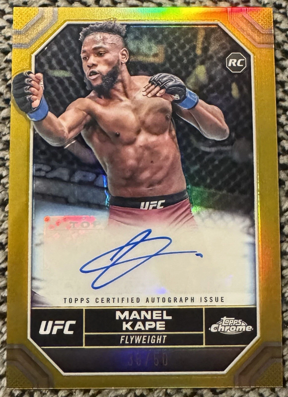 2024 Topps Chrome UFC Manel Kape RC Gold Auto 36/50