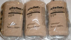 CO-FLEX NL 4 "x5Yd Tan Carne Vendaje Cohesivo Envoltura Autoadherente LATEX FREE USA - Imagen 1 de 5