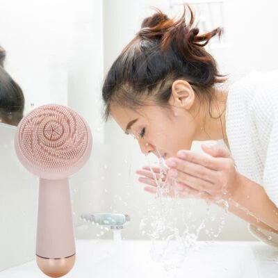 Women Sonic Facial Cleansing Brush Silicone Face Skin Massager Skin Care - Image 1 of 4