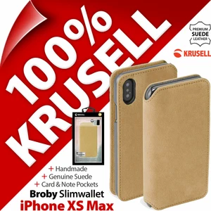 Krusell GENUINE SUEDE LEATHER Broby Case Wallet Cover for Apple iPhone XS Max - Picture 1 of 12