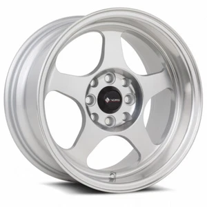 15x8 Vors SP1 4x100,4x114.3 +20 Silver Machine Face Lip Wheels (Set of 4) - Picture 1 of 3
