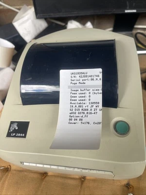 USED Zebra LP 2844 Thermal Printer Parallel Serial USB Power Adapter included - image 1 of 2