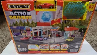 Matchbox Action Drivers Super Clean Car Wash Playset / C8 Corvette  / New - Image 1 of 4