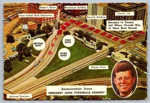 Dallas TX Texas~JFK Assassination Scene c1963~UNPOSTED John F. Kennedy Postcard - Picture 1 of 2