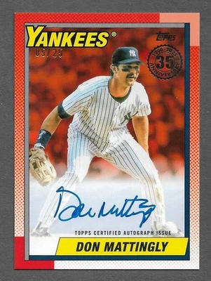 2025 Topps Update 90AU-DM Don Mattingly ORANGE Autograph 1990 card AUTO /25 35th - Image 1 of 2