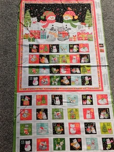 Santa Paws Christmas Advent Calender Panel,  100% Quilting cotton by Makower,  - Picture 1 of 7