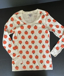 Hanna Anderson Pyjama-Oberteil mit Kürbis-Print Damen MEDIUM süß neu ohne Etikett Bio-Baumwolle - Bild 1 von 5