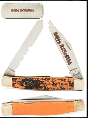 CASE XX HAPPY HALLOWEEN PERSIMMON ORANGE BONE MOOSE POCKET KNIFE 6275 SS # 10518 - Image 1 of 4