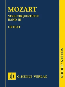 Study Score Mozart String Quintets Vol 3 Violin Viola Cello Henle Urtext Book - Picture 1 of 1
