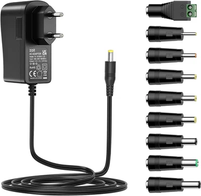 12V 1A Alimentatore, Caricatore Trasformatore Adattatore Di Alimentazione CA CC  - Immagine 1 di 4