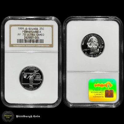 1999-S Silver 25C Pennsylvania Statehood Washington Quarter NGC PF70 Ultra Cameo - Image 1 of 2