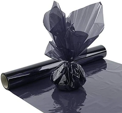 Black Cellophane Wrap Roll, Translucent Black Cellophane Wrapping Paper, 16 Inch - Image 1 of 4