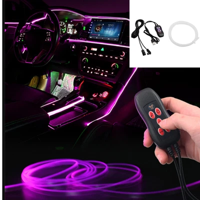 LED Car Interior Light RGB Multiple Modes Decorative Ambient Lamp Button Control - Image 1 of 4
