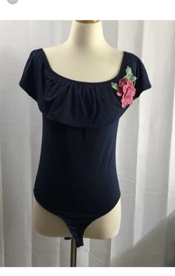 Say Anything Floral Bodysuit Embroidered Junior Size Large NWT - Image 1 of 4