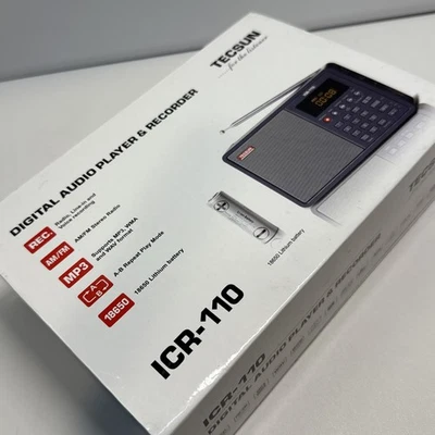 TECSUN ICR-110 (gray) AM/FM radio **ENGLISH VERSION** + 8GB microSD card - Image 1 of 4