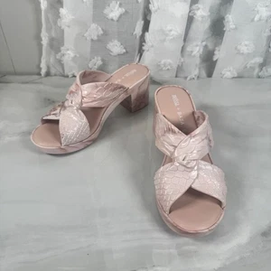 Melissa Baja East Pink Python Rubber Chunky Heel Sandals Criss Cross Marbled 10 - Picture 1 of 9