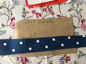 Fabric Remnant Patchwork Crafts Sewing Material Clarke Blue Dotty 68x5cm - Bild 1 von 1
