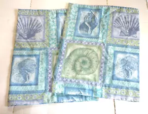 Sea Shell Pillow Shams Set of 2 Dan River 35"x 19" Beach Ocean - Picture 1 of 9