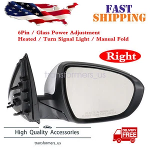 Right Passenger Heated Signal 6Pin White Side Mirror For 2014-2015 Kia Optima - Picture 1 of 11