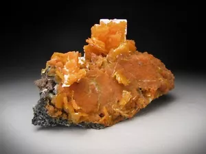 Wulfenit- und Mimetitkristalle auf Matrix Mine San Francisco Mexiko - Bild 1 von 6