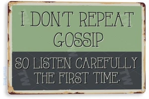 TIN SIGN Listen Carefully Garage Coffee Shop Cafe Kitchen Cottage Metal C549 - Picture 1 of 3