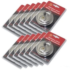 Keyed Alike Lot of 10 DISC PADLOCK 70mm Stainless Steel Storage Trailer Lock - Picture 1 of 7