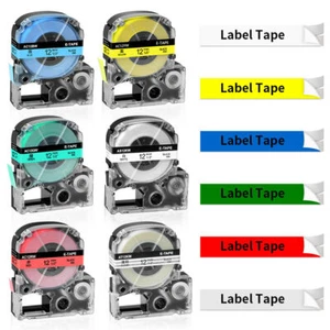 Compatible for EPSON LabelWorks LK-4WBN LW-700 LW-600P SR720 Label Tape Ribbon - Imagen 1 de 20