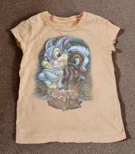 Disney Studio Collection Thumper & Flower Orange Cotton T-Shirt Girl's Size S - Picture 1 of 3