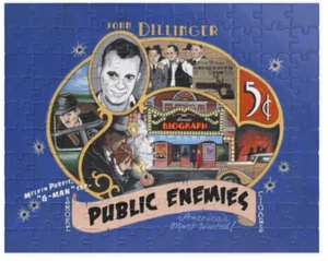 Rompecabezas John Dillinger Public Enemy Cigar Label - 80 piezas - Ladrón de bancos - Imagen 1 de 2