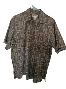 Cooke Street hawaiianisches Aloha Palmenhemd blau grün Baumwolle groß L EUC - Bild 1 von 8