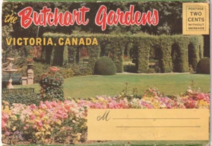 Butchart Gardens Victoria British Columbia, Vintage Folder Postcard, 20 Views - Picture 1 of 22