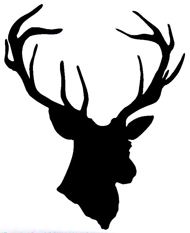 Cabeza de ciervo negra 17x15 - Pegatina de ventana coche RV camión caza exterior vinilo   Foto 1 de 1