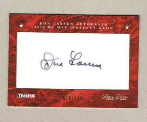 Tarjeta TriStar Don Larsen 2008 autógrafo firma recortes #028/135 - Imagen 1 de 3