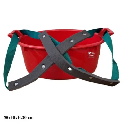 ZAGARIA CASALINGHI BACINELLA OVALE IN PLASTICA RACCOLTA UVA FRUTTA LT. 18 CON CINGHIA A TRACOLLA