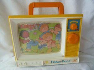 VINTAGE 1987 Fisher Price Wind Up TV Music Box Row Row Your Boat London Bridge - Picture 1 of 8