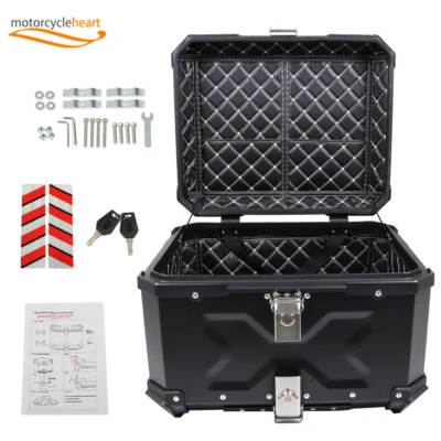 Motorcycle 55L Top Case Tail Box Waterproof Luggage Aluminum Trunk Storage - Image 1 of 4