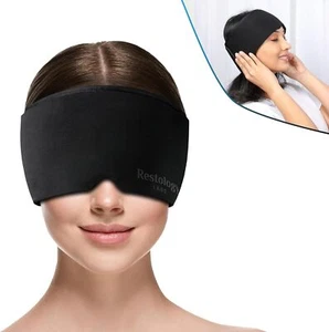 Slim Adjustable Compression Migraine Mask + Cold/Hot GEL-Temp – Headache Relief - Picture 1 of 7