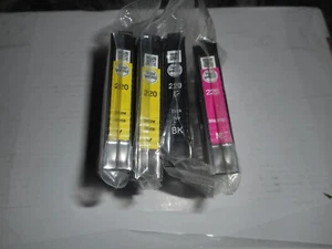 Epson 220 Ink Cartridges Black, Magenta, (2) Yellow New Sealed - Picture 1 of 3