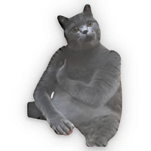 Klatschende Katze ClapCat Meme Kissen | geformte Plüschkatze - Bild 1 von 3